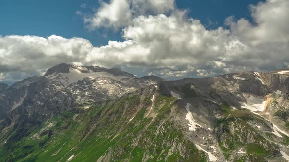Aerial Shot of One of the Most Famous Mountains of the Caucasus - Fisht Mountain Under the Clouds of alt