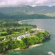 Cinematic Princeville Shore with Summer Beach Cottages Kauai Hawaii Landscape - VideoHive Item for Sale