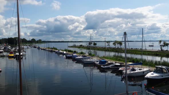 Boats and sail yachts in Poland lakes alt