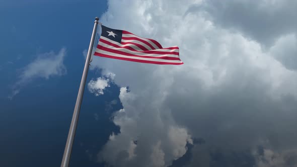 Liberia Flag Waving 4k alt