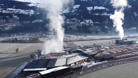 Binderholz GmbH Wood Sawmill in Fugen Austria Proccessing Wood Logs and Manufacturing Wooden Cuts