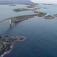 Aerial view of amazing Atlantic Ocean Road (Atlanterhavsveien) in Norway