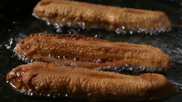 Corn Dogs - Frying in pan with sunflower oil alt