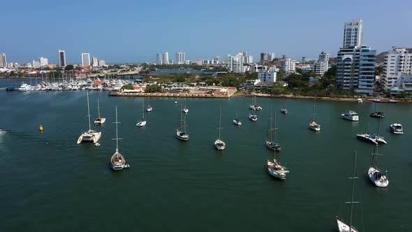 Yacht Parking in Cartagena Colombia Aerial View