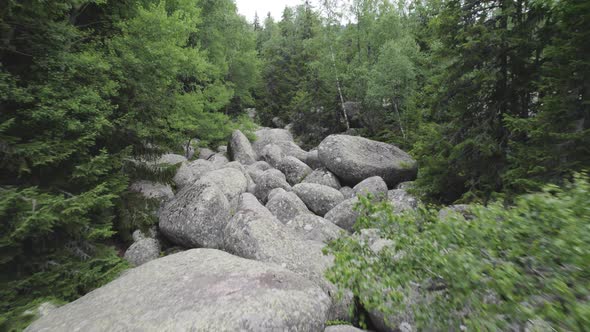 Low Flying Near Vitosha Mountain Stone River in SofiaBulgaria alt