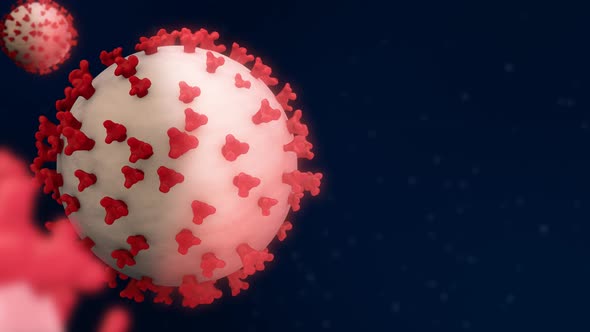 Coronavirus Background Dark Blue and Red Color ( Covid-19 ) - Version 2