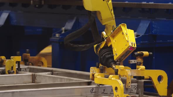 Automated Machine Welding Metal Structures in the Production Workshop