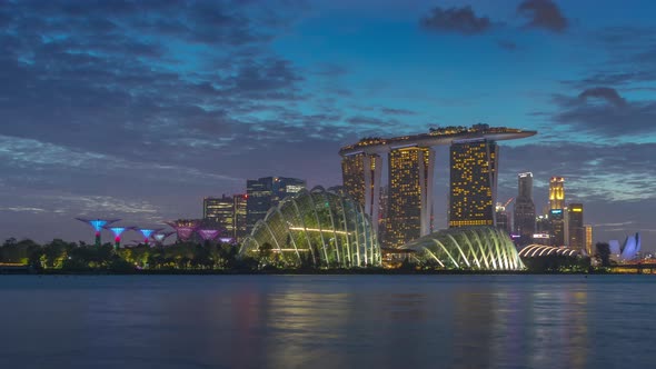 Singapore business district and city, Marina Bay.
