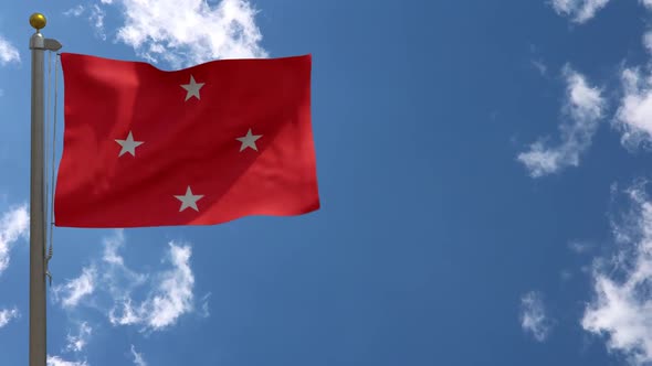 Londrina City Flag (Brazil) On Flagpole alt