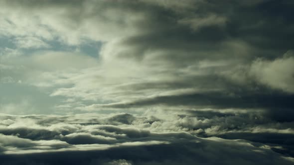 Dramatic Aerial Cloudscape in Twilight