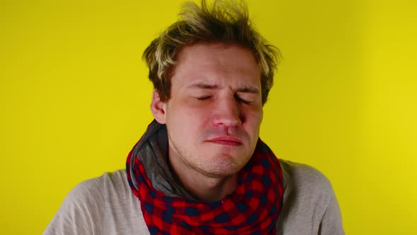 The Man Has a Runny Nose