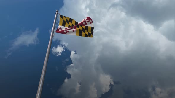 Maryland State Flag Waving 4K alt