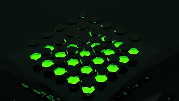 Abstract movement of colorful contrasting geometric figures and shapes alt