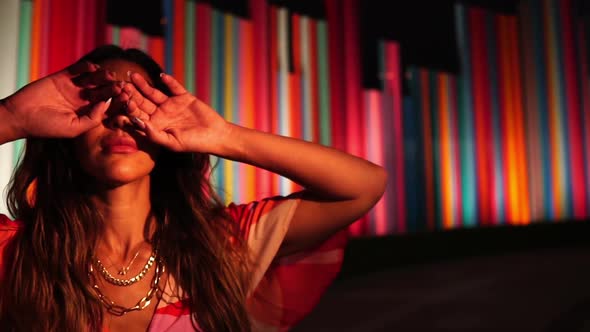 Young Depressed Woman Crying in the Night Emotional Sad Female Slow Motion alt