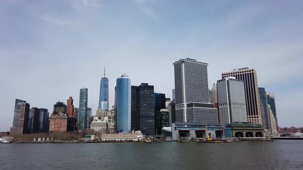 New York City cityscape view from the east river