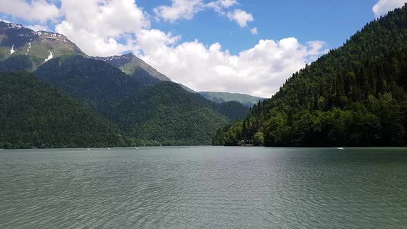 Beautiful Mountains Surrounding Ritsa Lake in an Abkhazia