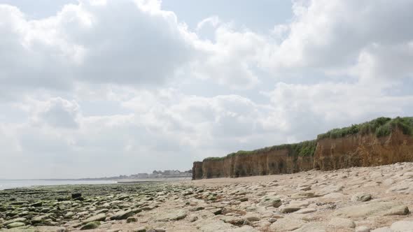 Landing allies   Sword beach area in northern France Normandy 4K 2160p 30 fps UltraHD tilting footag alt