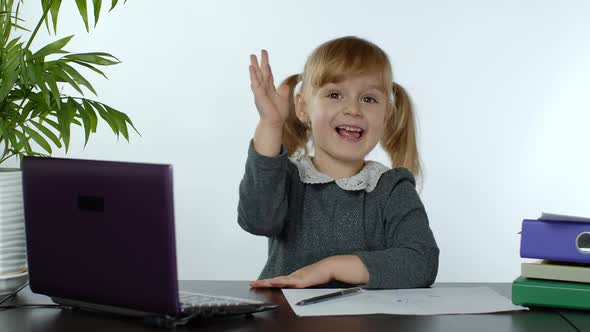 Back To School, Online Learning for Kids, Distance Lesson, Education at Home. Child Doing Homework alt