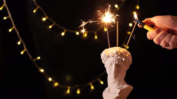 Sparklers for New Year or Christmas alt