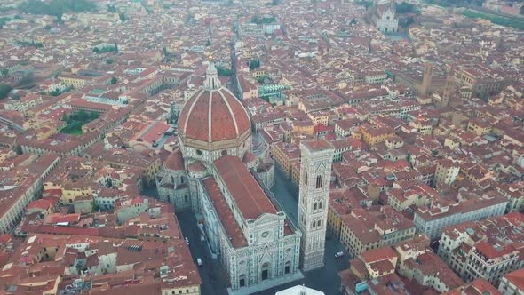 Aerial View on the City and Cathedral of Santa Maria Del Fiore. Florence, Tuscany, Italy alt