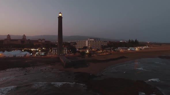Gran Canaria Coast with Maspalomas Lighthouse, Aerial alt