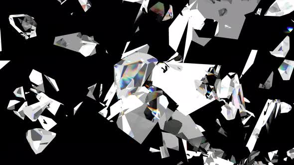 Crystal Star Explodes Into Small Pieces on Black Super Slow Motion 1000 FPS alt