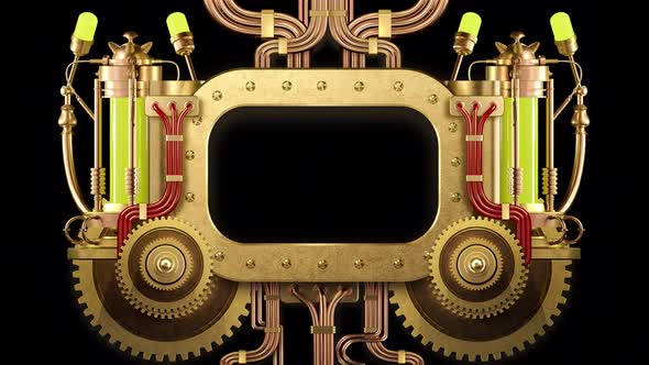 Steampunk Screen With Mechanisms