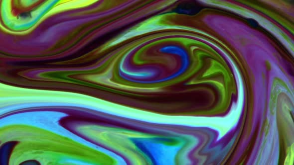 Abstract Organic Hypnotic Ink Colorful Paint Spreads