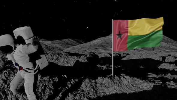 Astronaut Planting Guinea-bissau Flag on the Moon alt