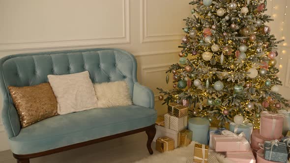 Christmas and New Year Interior in Light Classic Style