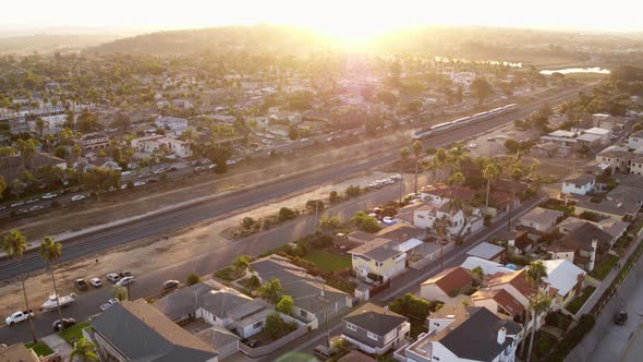 California Commuter Train in San Diego alt
