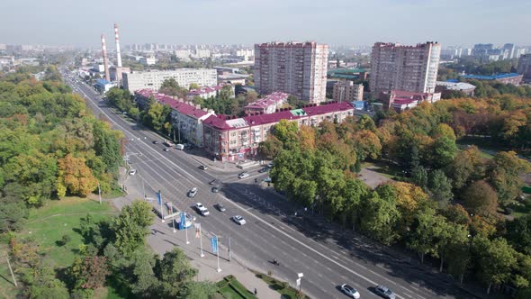 Drones Point of View Traffic Jam Top View Transportation Concept Intersection Crossroad Aerial View alt