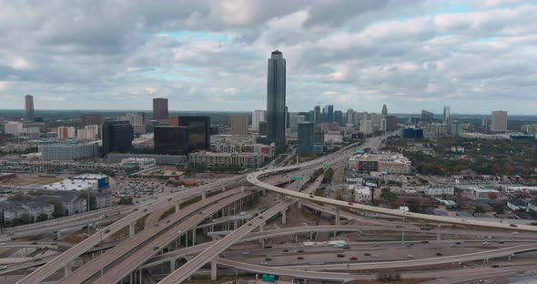 4k drone view of the Galleria area in Houston, Texas alt