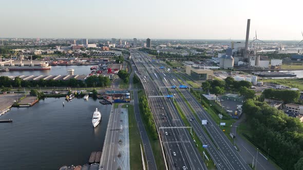 The Coentunnel Two Tunnels in the A10 Highway Near Amsterdam alt