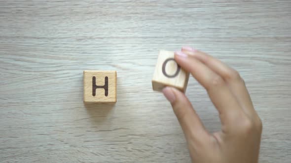 Hope, Woman Making Word of Cubes, Belief in Better Future, Recovery and Luck alt