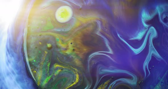 Beautiful abstract color smoothly moving in water, simulating the earth. Liquid colors macro concept alt
