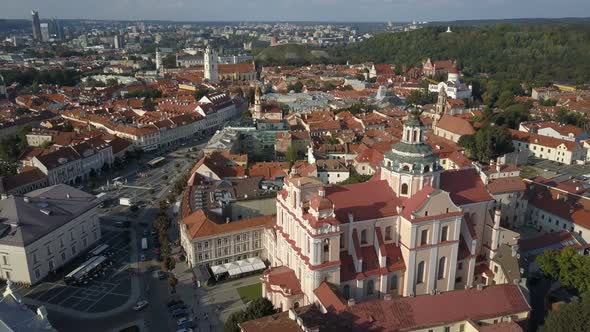 Beautiful Aerial View of the Old Town of Vilnius, the Capital of Lithuania alt