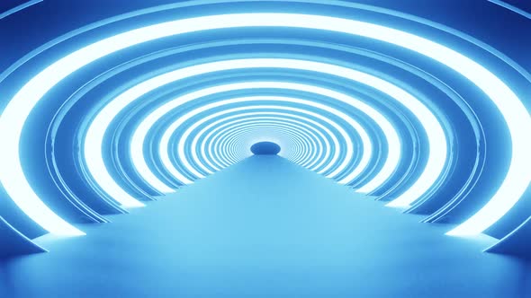 Newest Blue Neon Tunnel Vj Loop Background HD alt