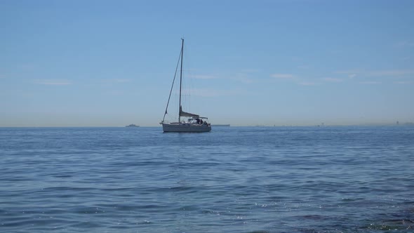 Boat sailing by the sea