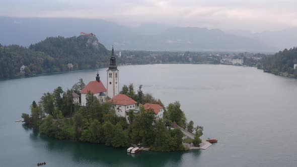 Aerial view of Bled, Slovenia
