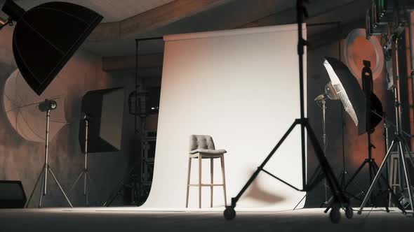 Professional Photo Studio With Lights On alt