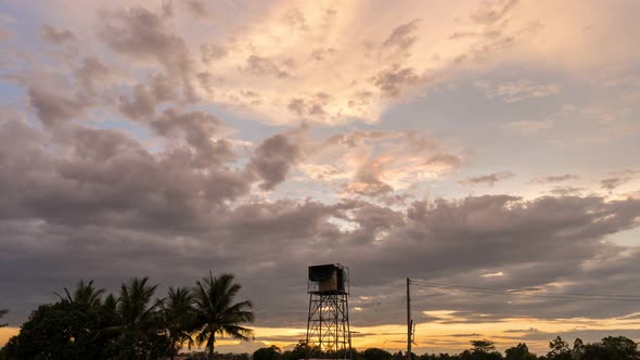 Building motions clouds. Puffy fluffy white clouds sky time lapse.