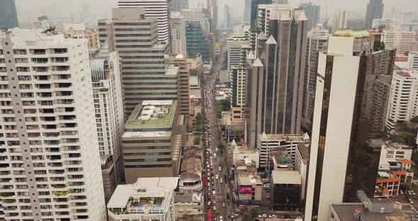 Urban Metropolis Cityscape With The Road And Skyscrapers