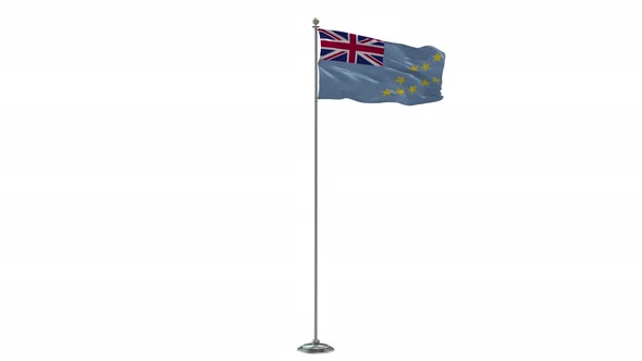 Tuvalu Looping Of The Waving Flag Pole With Alpha