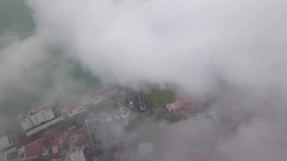 White cloud surrounding Penang Heritage town. alt