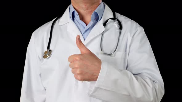 Cropped View of Doctor Showing Thumb Up alt