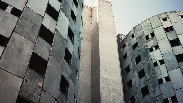 Abandoned unfinished high-rise building
