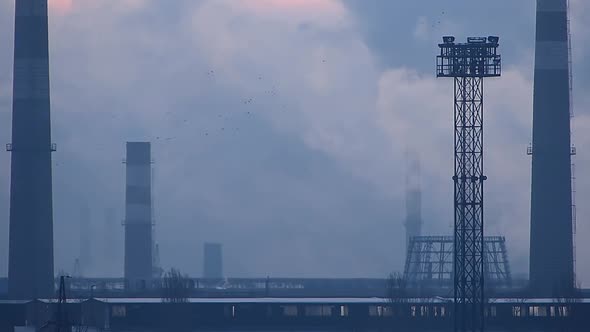 Industrial factory background. Industrial landscape. Heavy industry pattern.