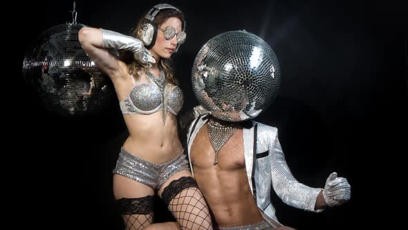 disco man woman discoball glitterball party music alt