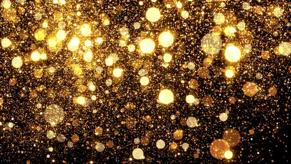 Beautiful festive background of golden confetti. Can be used to create a background for New Years or